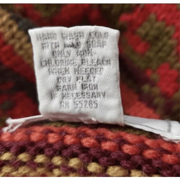 Express Tricot Cardigan Size S Women Fall Red Hand Knit 100% Wool Chunky Knit - Picture 7 of 10